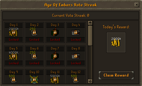 Vote streak rewards