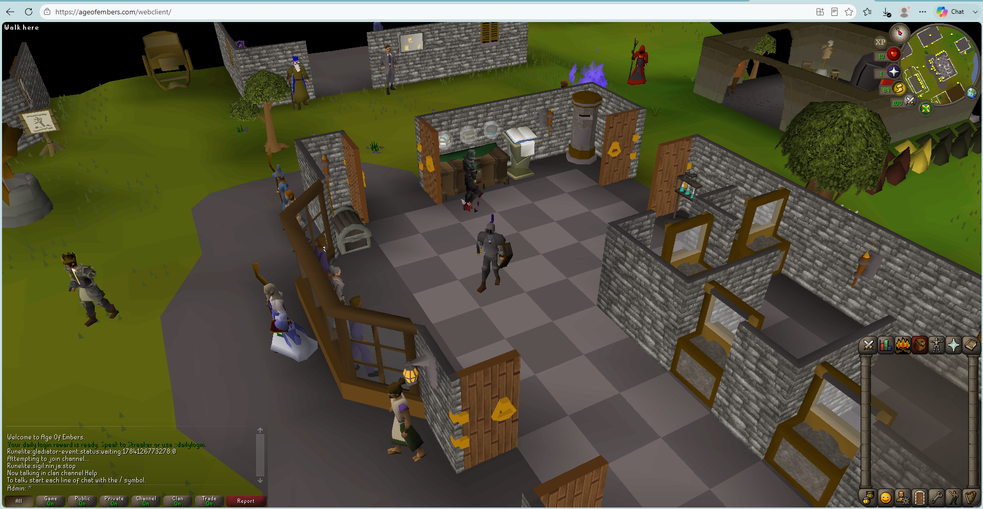Age Of Embers running in the desktop webclient